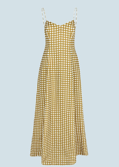 Bernadette - Aria Linen Gingham Maxi Dress