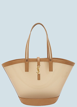 Saint Laurent - Medium YSL Vinyl Tote Basket Tote Bag