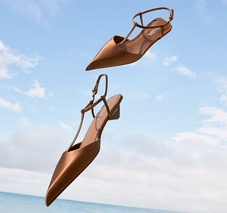 Prada - Satin T-Strap Pumps