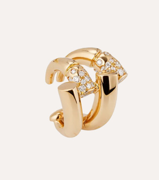 TABAYER - 18K Yellow Gold Fairmined Oera Earrcuffs with Diamonds