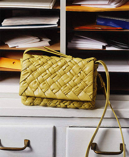 BOTTEGA VENETA - Men's Small Rumple Intreccio Leather Crossbody Bag