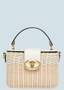 Valentino Garavani - VLOGO Straw Top-Handle Bag