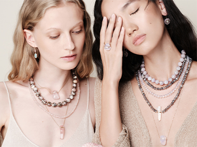 Models wear Jia Jia jewelry