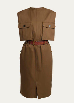 Saint Laurent - Belted Button-Front Shirtdress