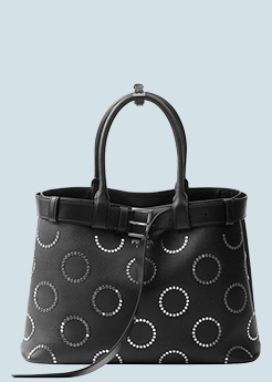 Prada - Buckle Studded Leather Top-Handle Bag