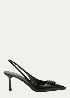 Prada - Vernice Leather Slingback Pumps