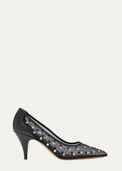 Khaite - River Crystal Mesh Pumps