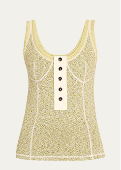 BOTTEGA VENETA - Knotted Mouline Cotton Jersey Tank Top