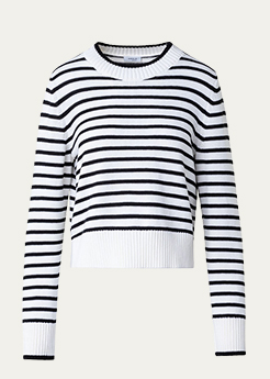 AKRIS PUNTO - Chunky Cotton Striped Knit Sweater