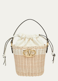 VALENTINO GARAVANI - VLOGO Straw Bucket Bag