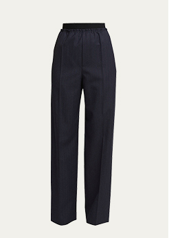 BOTTEGA VENETA - Subtle Striped Straight-Leg Wool Trousers