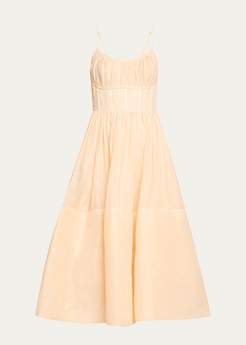 ZIMMERMANN - Natura Ruched A-Line Midi Dress