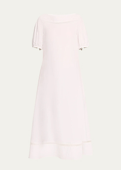 Chlo - x High Summer Poplin Maxi Dress with Netted Detailing
