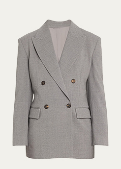 Brunello Cuchinelli - Double-Breasted Panama Wool Jacket