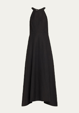 Brunello Cucinelli - Fluid Linen Twill Maxi Dress with Monili Detail