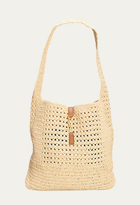 SAINT LAURENT Hobo YSL Shoulder Bag in Raffia