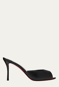CHRISTIAN LOUBOUTIN Me Dolly Napa Red Sole Slide Sandals