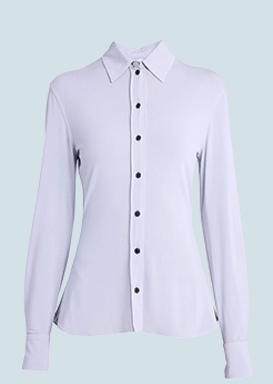 FERRAGAMO - Stretch Viscose Jersey Button Down Top