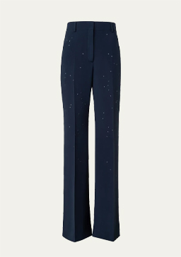 AKRIS - Florine Swarovski Star Flare Leg Pants