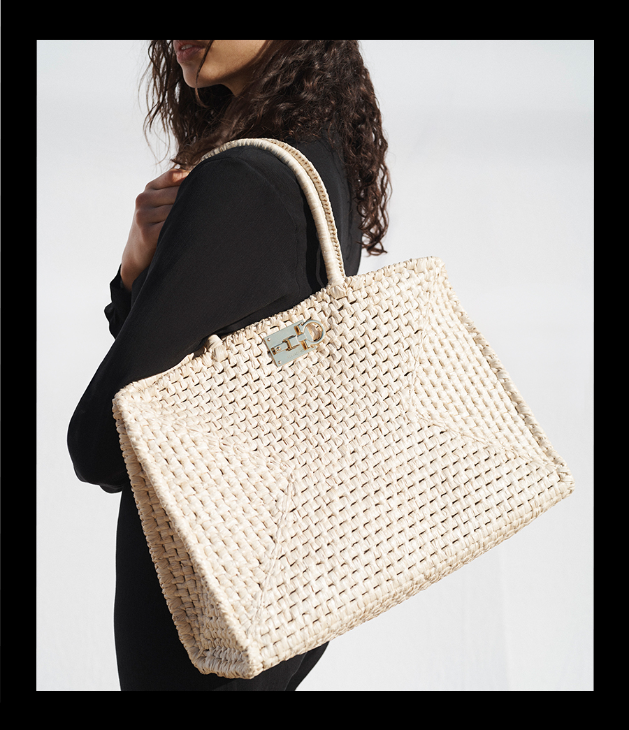 FERRAGAMO - The Studio Basket Tote Bag