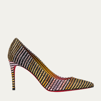CHRISTIAN LOUBOUTIN - Kate Multi Crystal Red Sole Classic Pumps