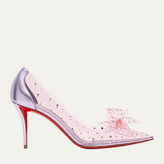 CHRISTIAN LOUBOUTIN - Strass Jelly Bow Red Sole Pumps