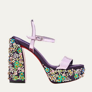 CHRISTIAN LOUBOUTIN - Movida Jane Beaded Red Sole Platform Sandals