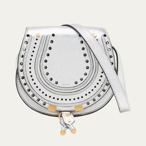 CHLOE - x High Summer Marcie Metallic Leather Saddle Crossbody Bag
