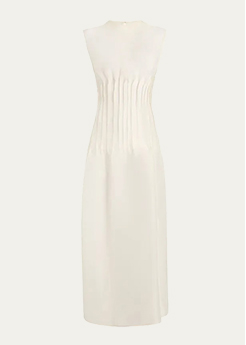 KHAITE - Wes Pleated Silk Maxi Dress