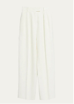 THE ROW - Antone Pintuck Wide-Leg Wool Pants, White
