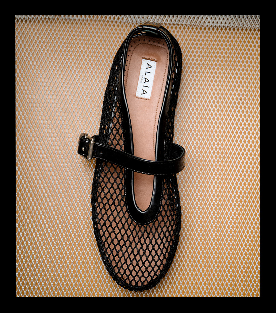 ALAIA - Mesh Mary Jane Ballerina Flats
