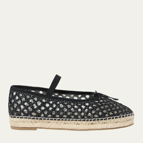 LOEFFLER RANDALL - Kayla Braided Leather Ballerina Espadrilles