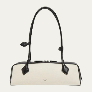 ALAIA - Le Teckel Zip Shoulder Bag in Canvas and Leather