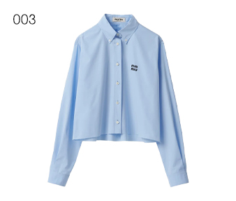 Miu Miu - Logo-Embroidered Crop Poplin Shirt