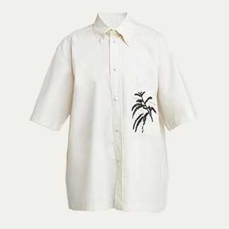 Plan C - Sequined Button Down Cotton Shirt