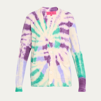 The Elder Statesman  - Swirl Tie-Dye Wool-Cashmere Cardigan