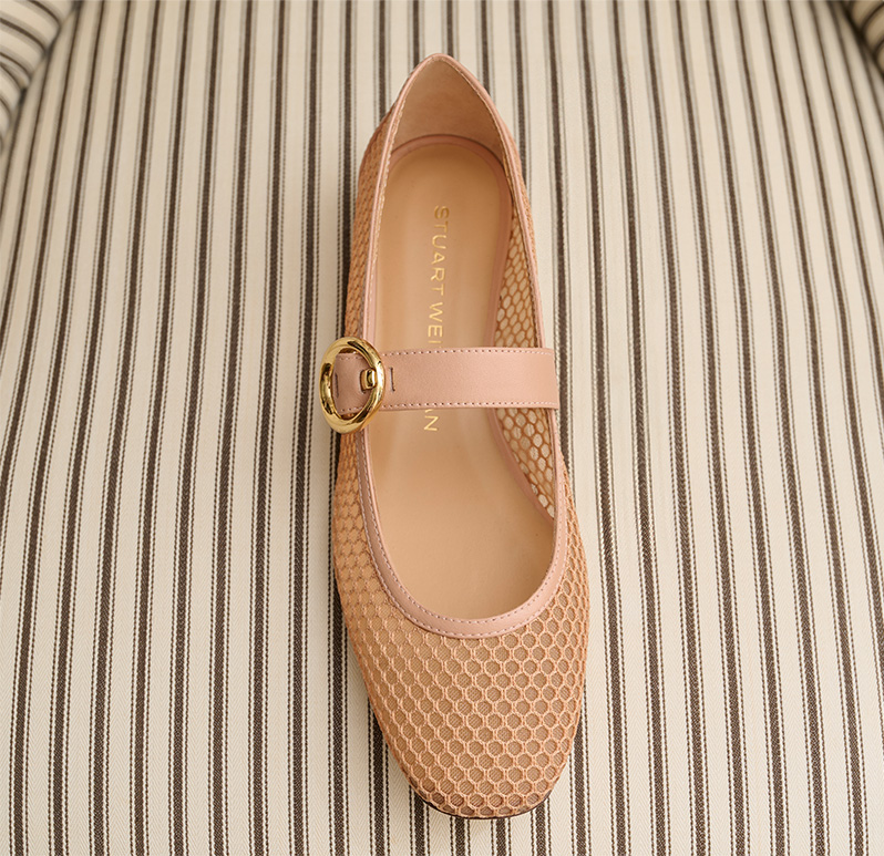 Stuart Weitzman - Arabella Mesh Mary Jane Ballerina Flats