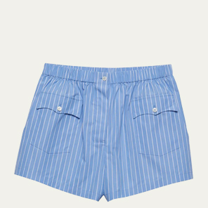 Prada - Stripe Elasticized Poplin Shorts