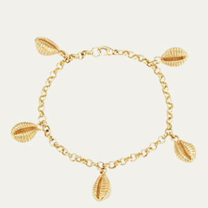 Renna - 18K Yellow Gold Shell Charm Bracelet