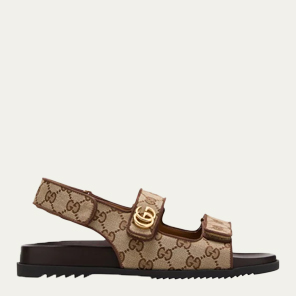 GUCCI - Moritz Monogram Easy Slingback Sandals