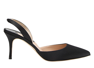Manolo Blahnik - Carolyne Satin Slingback Pumps