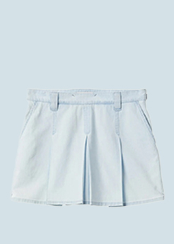 Miu Miu - Large Pleated Short Chambray Skirt