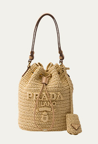 Prada - Logo Crochet Bucket Bag