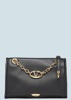 VALENTINO GARAVANI - VLOGO Flap Leather Chain Shoulder Bag