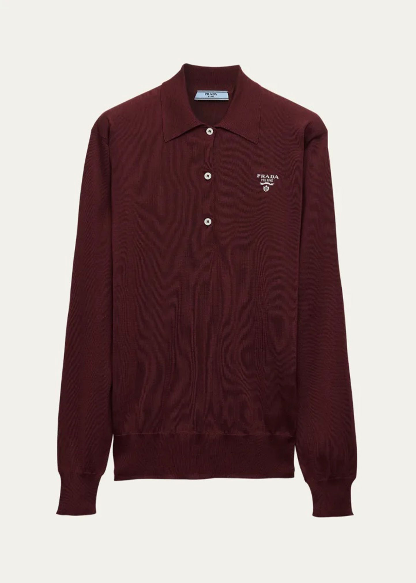 Prada - Long Sleeve Silk Polo Shirt