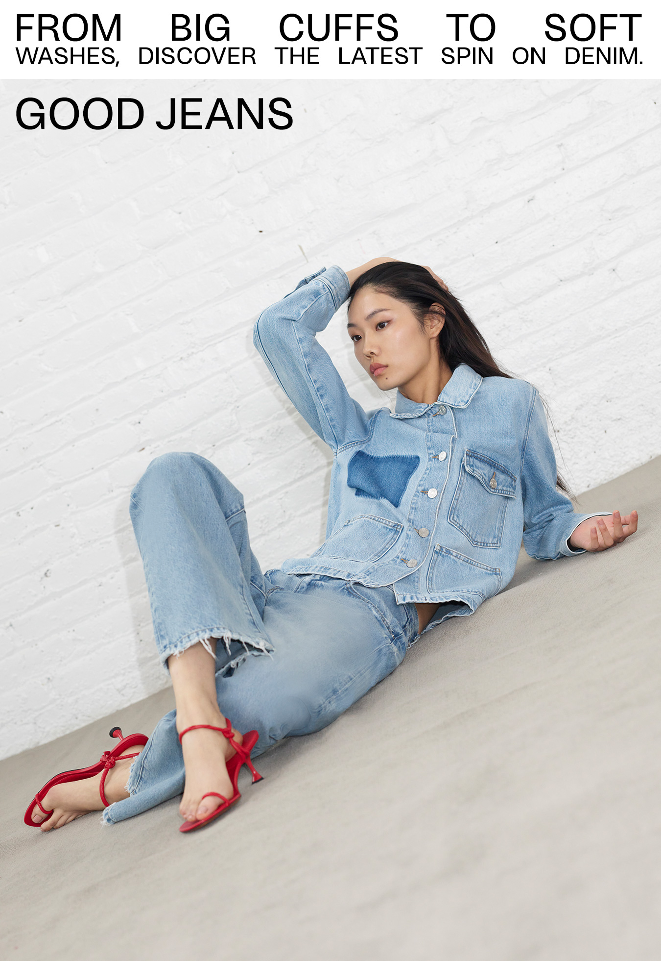 Good Jeans - From big cuffs to soft washes, discover the latest spin on denim.; Model wears Frame - Low Slung Barrel Jeans