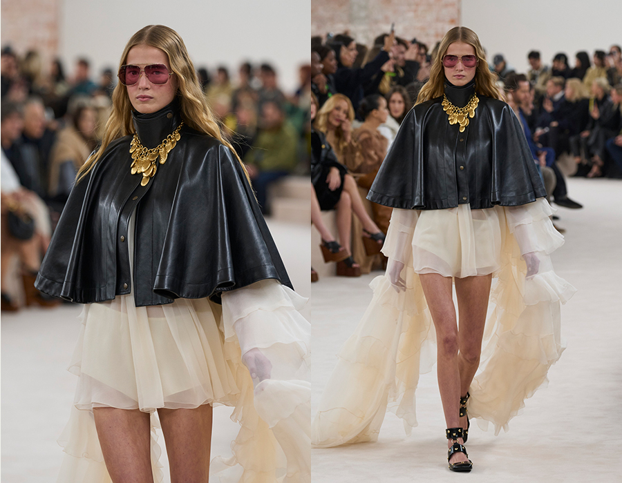 Runway model wearing Chloé Fall '24