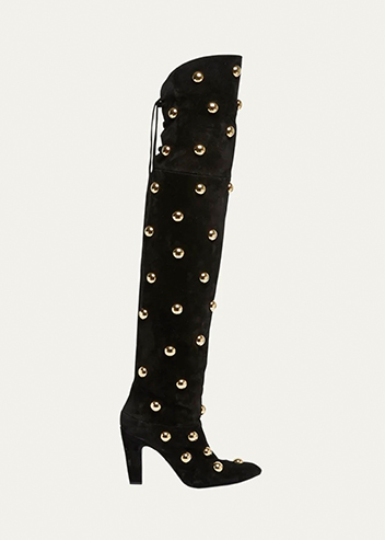 Chloé - Eve Suede Stud Over-The-Knee Boots