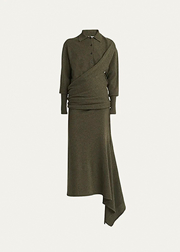 Ferragamo - Cashmere-Blend Polo Sweater Dress
