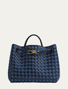 Bottega Veneta - Andiamo Medium Denim Shoulder Bag